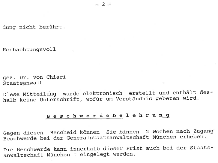 Brief vom Staatsanwalt